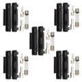 5Set 6X30MM Glass Fuse Holder, 0.5A 1A 2A 3A 4A 5A 6A 8A 10A 15A 20A 25A 30A Fuse Socket Flip shell Type with fuse