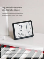 Multifunction Thermometer Hygrometer Automatic Electronic Temperature Humidity Magnetic Attraction Wall Monitor Clocks