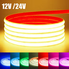 IP68 Waterproof COB LED Neon Strip Light 5m 10m 15m 20m 0.5m 12V 24V 320LED Flexible Tape Silicone Tube Lamp Liner Lighting RA90