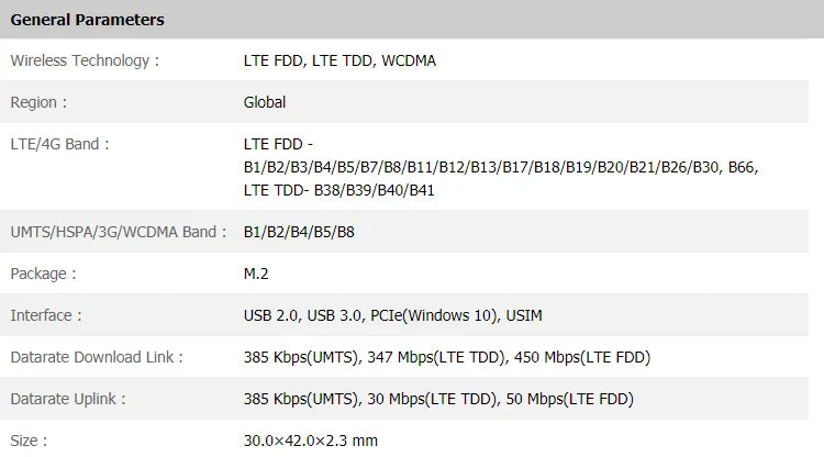 Fibocom L850-GL 4G LTE Cat9 M.2 Cellular WWAN Module Intel XMM 7360 LTE modem For USB L850-GL 4G LTE  modular