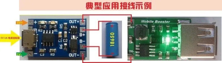 5PCS 5V 1A Micro USB 18650 Type-C Lithium Battery Charging Board Charger Module+Protection Dual Functions TP4056 18650 MINI USB