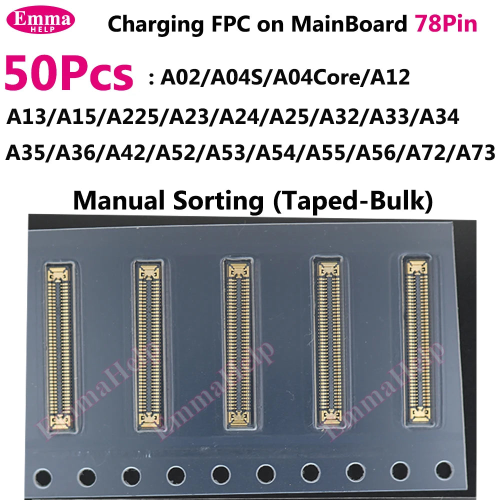 78Pin USB Charging Connector MainBoard FPC For Samsung A15 A23 A24 A52 A34 A35 A36 A53 A54 A54 A55 A56 A72 A73 Board