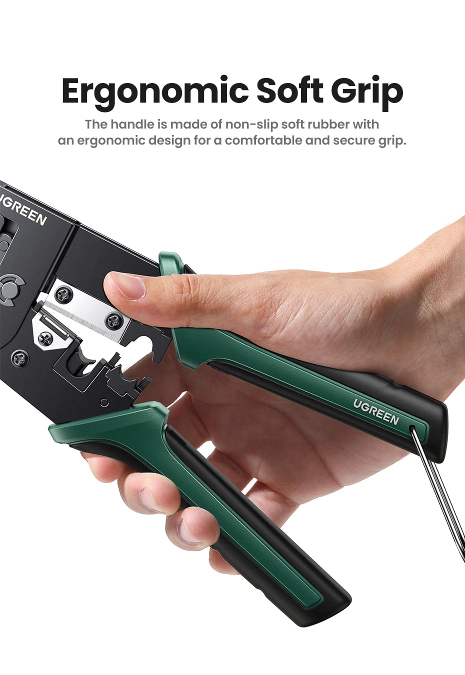 UGREEN RJ45 Crimper Tools Crimping Pliers for CAT5/6/7/8 8P/6P Ethernet Lan Cable Network Cutter Stripper Plier Multifuntion
