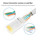 Hoolnx 2 Piece RJ45 Connector CAT6 Modular PLugs UTP STP 50U Gold Ethernet Ends Plated Load Bar for 23-24 AWG Lan Network Cable