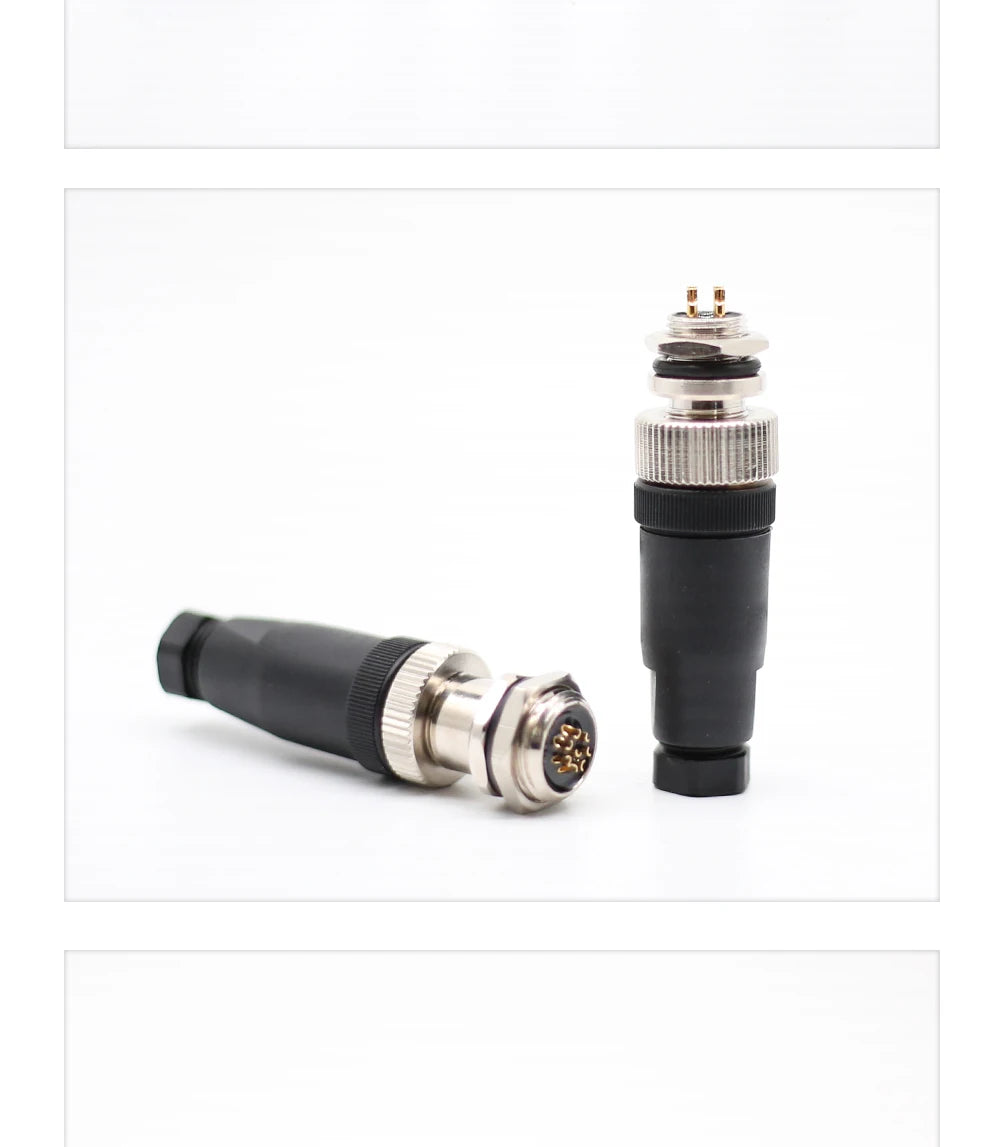 Cloweit IP67 M12 Sensor Connector Waterproof Male&Female Plug Screw Threaded Coupling  3 4 5 8 12 Pin A Type Angle Electrical