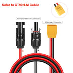 XT90 to Solar Connector Cable 10AWG XT60 Male to Female Silicone Extension Cable For Remote Battery Solar Portable Power Station