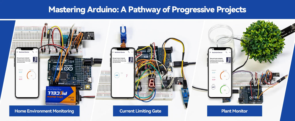 SunFounder 3-in-1 Super Starter Kit with Original Arduino Uno R4 Minima, IoT&Smart Car Projects, ESP8266 WiFi, 50+ Tutorials