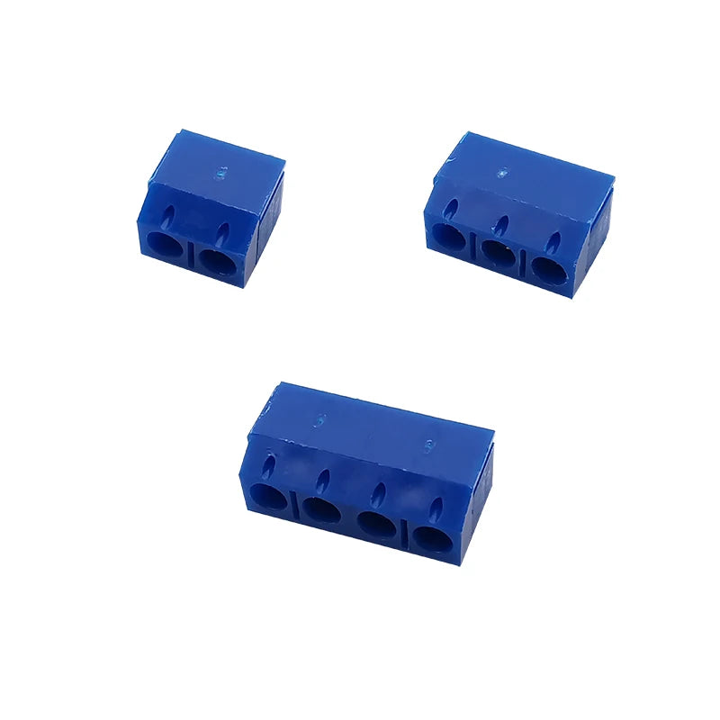 50Pcs/box KF301 2P 3P 4 Pin Pitch 5.0mm PCB Terminal Block Connector Straight Pin Screw Terminal Blocks Connector Kit Blue