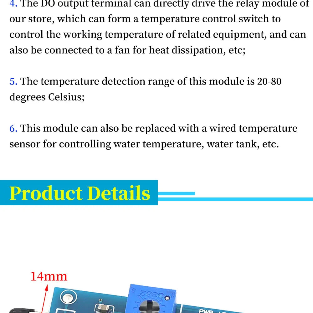3/4 LINE Thermistor temperature sensor module thermal sensor module DO the digital output/temperature control switch For Arduino