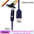 Smart Wristband Male Female Wire 2 3 4 5 Pole USB Type-C DC Charger Connector 2A DC Smart Watch Magnetic Pogo Pin Universal