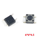 20/50/100pcs Push Button Switch 6*6*4.5/6*6*6.5 Tact Switch Tactile 6x6x4.5/6x6x6.5 SMD SMT Height Is 4.5mm 6.5mm