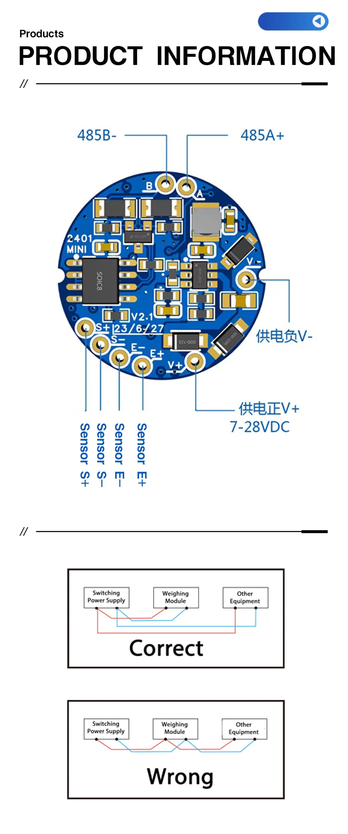 High-Accuracy RS485 Load Cell Signal Amplifier PCB Support Wheatstone Sensor 1280Hz Sampling Modbus RTU Sensor Signal Converter