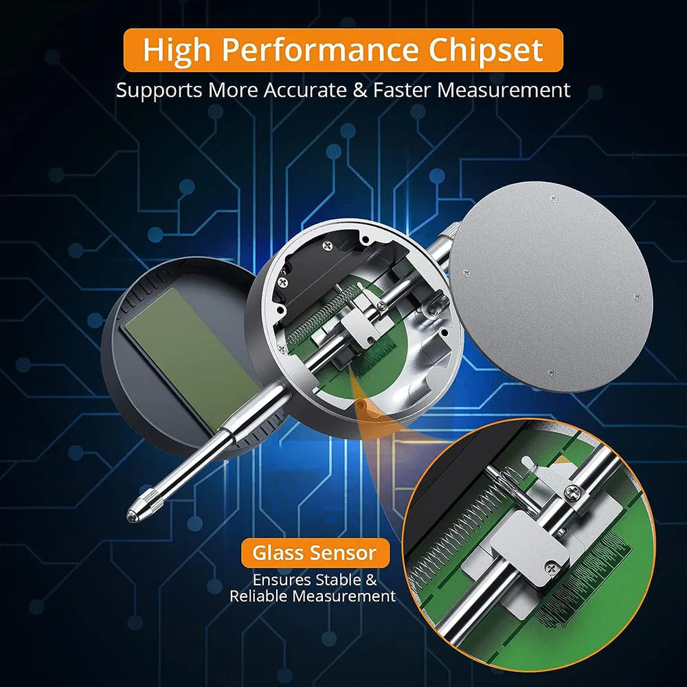 0-12.7mm/0.5' 0-25.4mm/1' Range Gauge Digital Dial Indicator Precision Tool 0.01mm/0.005' 0.001mm/0.0005' Tester Tools