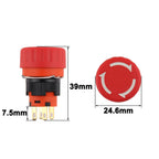 16mm Emergency STOP Mushroom Push Button Switch Plastic Self-locking 1NO1NC Knob Rotary Switch SPDT Red