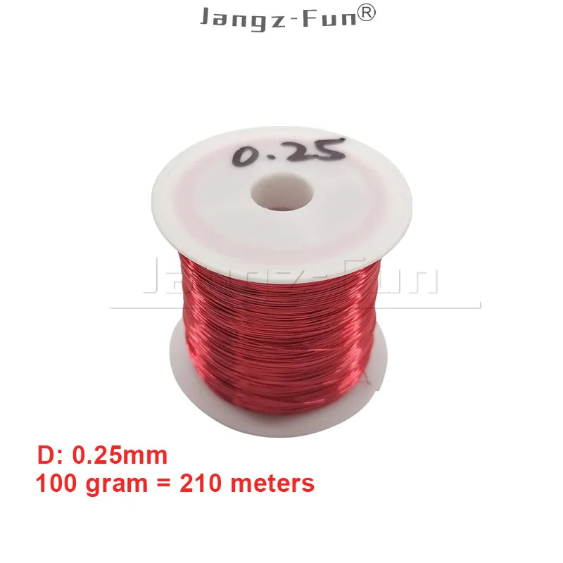 100g Red Polyurethane Enameled Copper Wire Varnished Diameter 0.10mm To 0.30mm QA-1/155R 2UEW For Transformer Wire Jumper