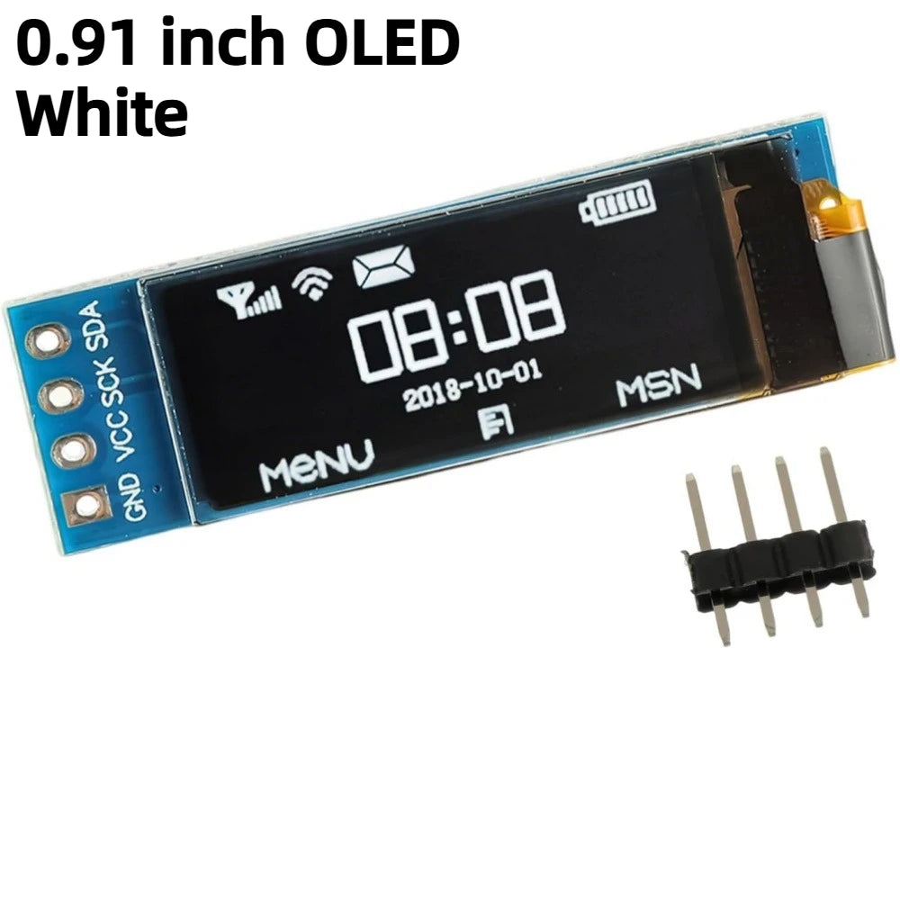 0.91inch 0.96 inch oled IIC Serial White OLED Display Module 128X64 I2C SSD1306 12864 LCD Screen Board For Arduino