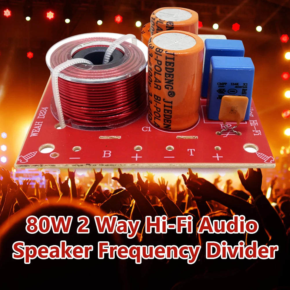 WEAH D224 Speaker 2 Way Audio Frequency Divider Loudspeaker Crossover Filter