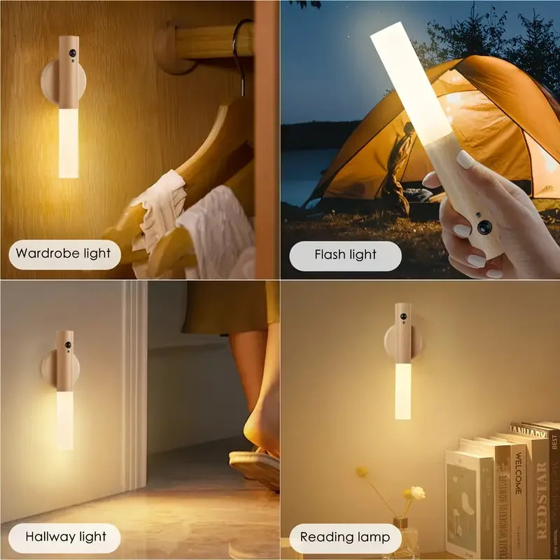 Creative Intelligent Auto PIR Motion Sensor LED Rechargeable Magnetic Night Light Wall Light Kitchen Cabinet Light Bedside Lamp