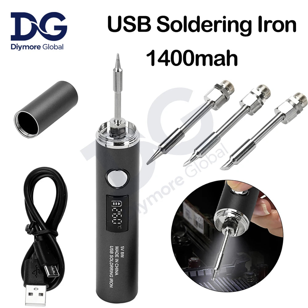 1400mah USB Soldering Iron Wireless Charging Electric Solder Iron Fast Charging Rechargeable Portable Repair Welding Tools