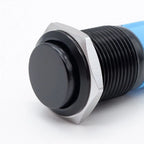 12 16 19 22mm Metal Push Button Switch Press Button Flat High Head 1NO 1NC Momentary Self Reset Locking Latching Black Switch