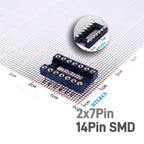 5/50 Pcs 2.54MM Pitch SMD DIP IC Socket Contact Clip Surface Mount Machined Receptacle 4 6 8 10 12 14 16 18 20 24 Pin Row 7.62mm