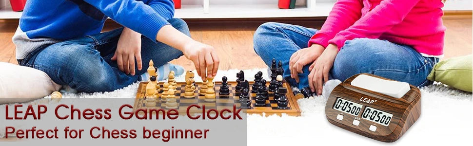 LEAP Chess Clock Digital Chess Timer with Count up / Countdown Timer for Board Games Timer with Alarm Function Wood Appearance