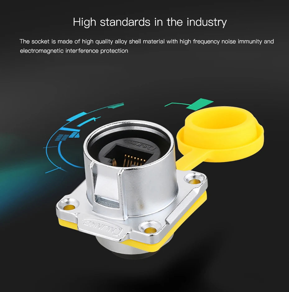 CNLINKO M24 Waterproof IP68 Circular RJ45 Connector 8P8C Cat6 Male/Female Panel Mount for Industrial Automation Marine & Outdoor