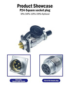 PLS24 WS24 6/10/12/19 Pin Metal Circular Aviation Socket Plug Wire Female Male Connector M24 Threaded Coupling Panel