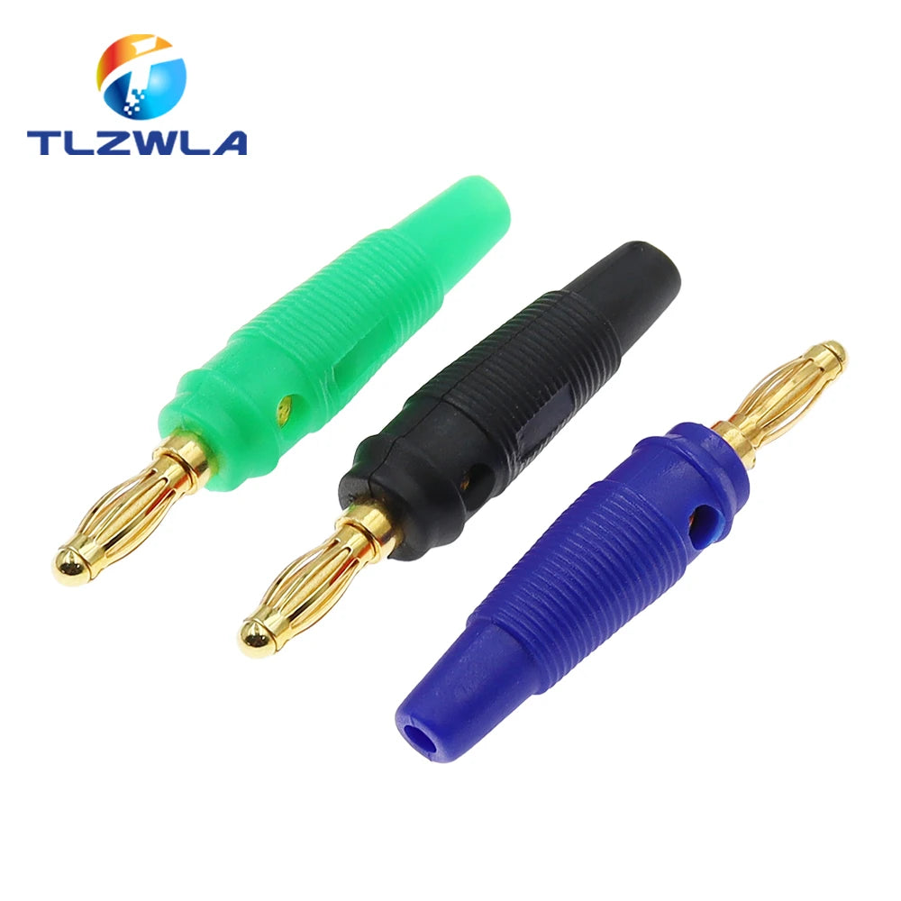 5PCS New 4mm Plugs pure copper Gold Plated Musical Speaker Cable Wire Pin Banana Plug Connectors
