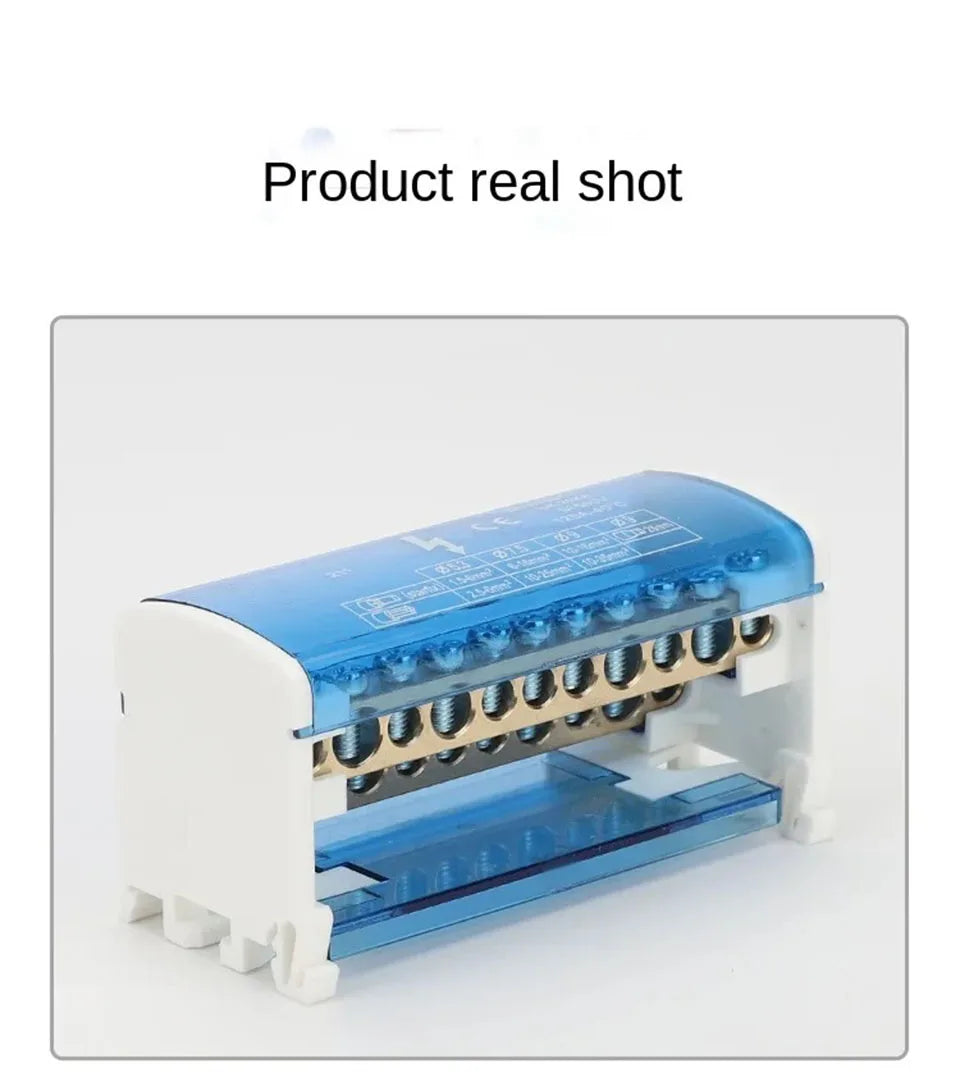 Din Rail Terminal Block NHC01 Series Power Distribution Box Junction Box 207/211/215/407/415 Modular Zero Line Neutral Copper