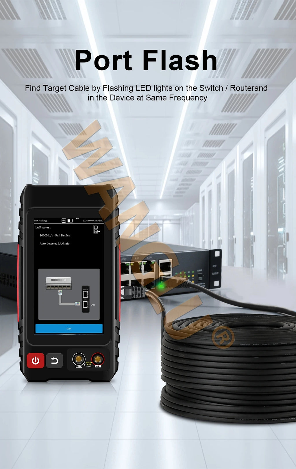 WANGLU All-in-One PoE Network Cable Tester, RJ45 TDR Test, PoE Detector, Digital multimeter & Fiber OPM/VFL/Level Meter LT-600T