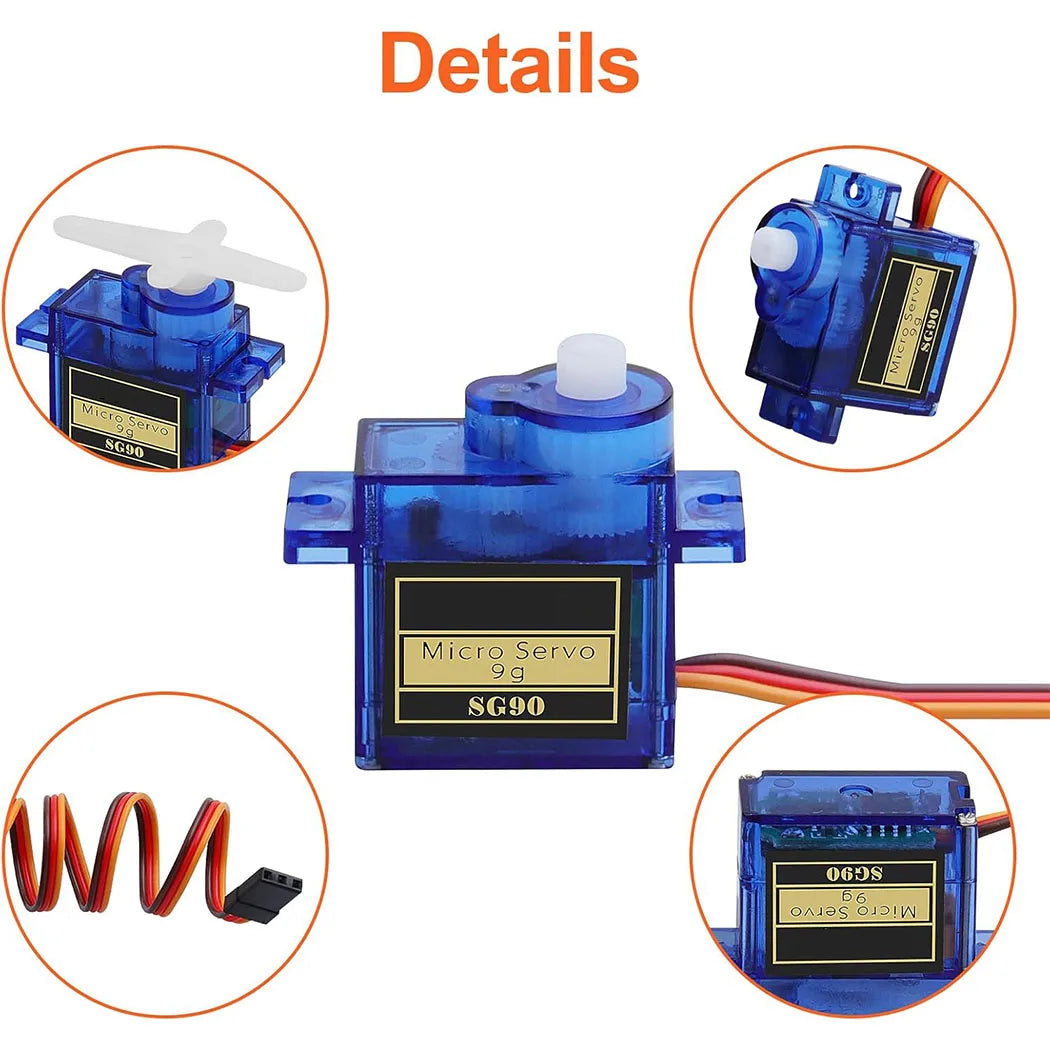 2/5/10pcs Sg90 Servo Motor Micro 9g 180 360 Degree Mount Sg90 Kit Without Metal Gear Pro Rc Car Toy Airplane Arduino Uno Diy