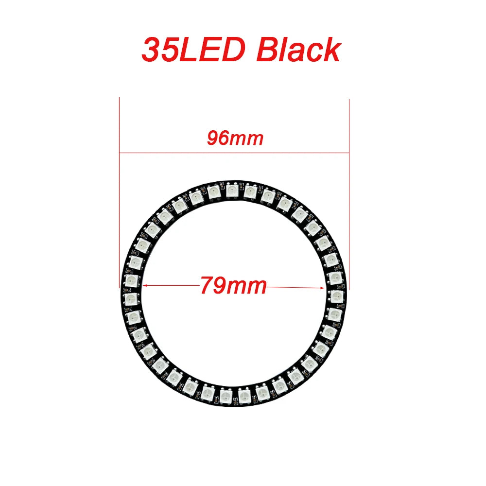 WS2812B Addressable Led Pixel Ring 8/16/24/35/45/60Leds WS2812 5050 RGB Led Diode Ring Color IC Built-in LED