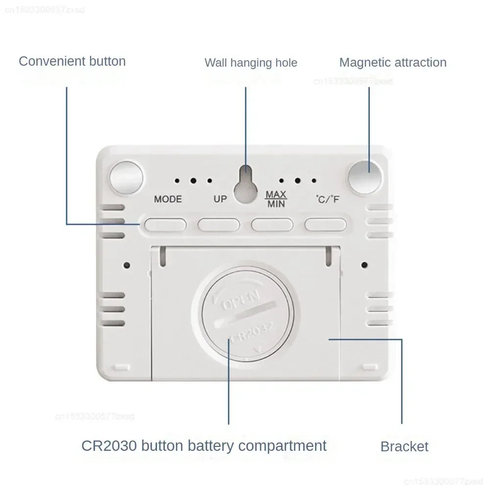 Multifunction Thermometer Hygrometer Automatic Electronic Temperature Humidity Magnetic Attraction Wall Monitor Clocks