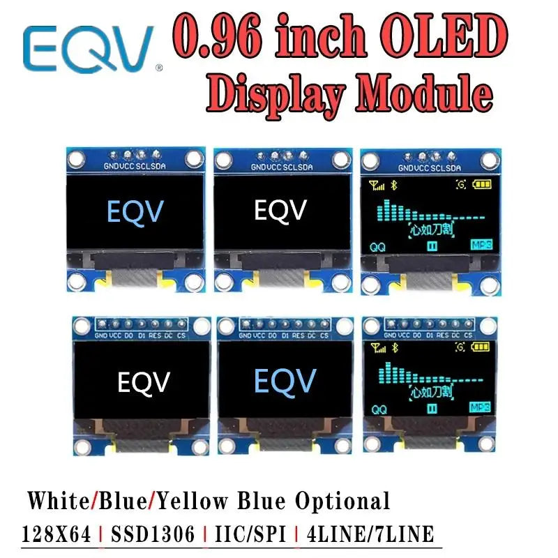 0.96 inch OLED IIC Serial White Display Module 128X64 I2C SSD1306 12864 LCD Screen Board GND VCC SCL SDA 0.96" for Arduino Black