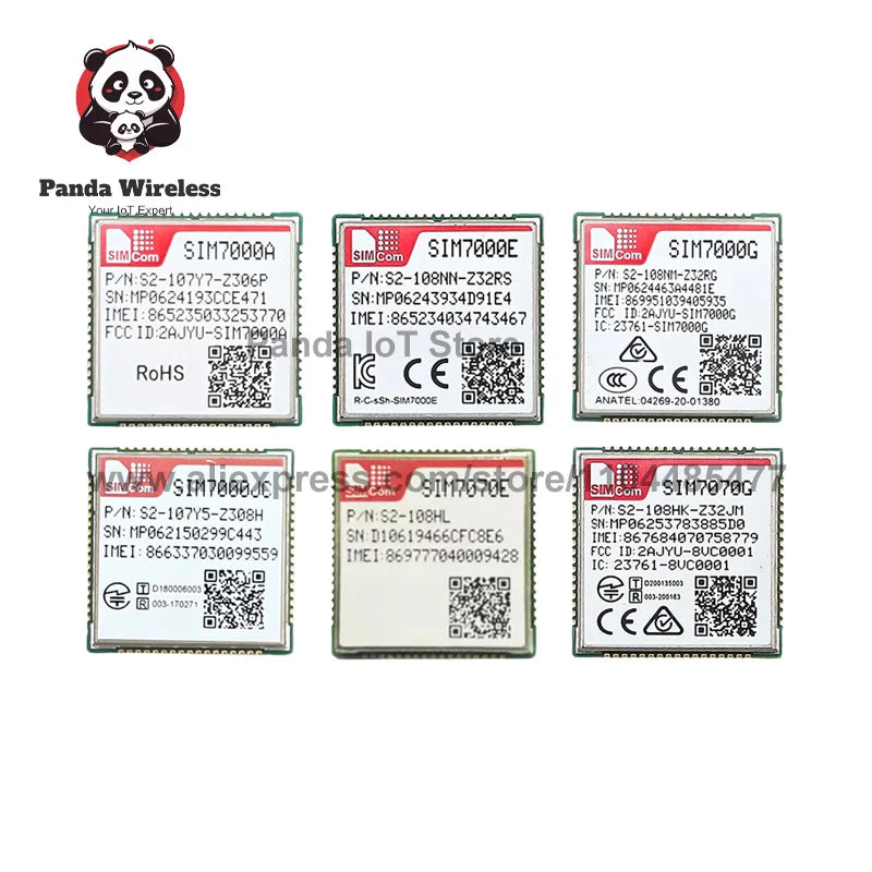 SIMCom LCC Module SIM7000A SIM7000G SIM7000JC SIM7000E SIM7070G SIM7070E Cat-M NB-IoT GSM Wireless SMT Module for IoT Devices