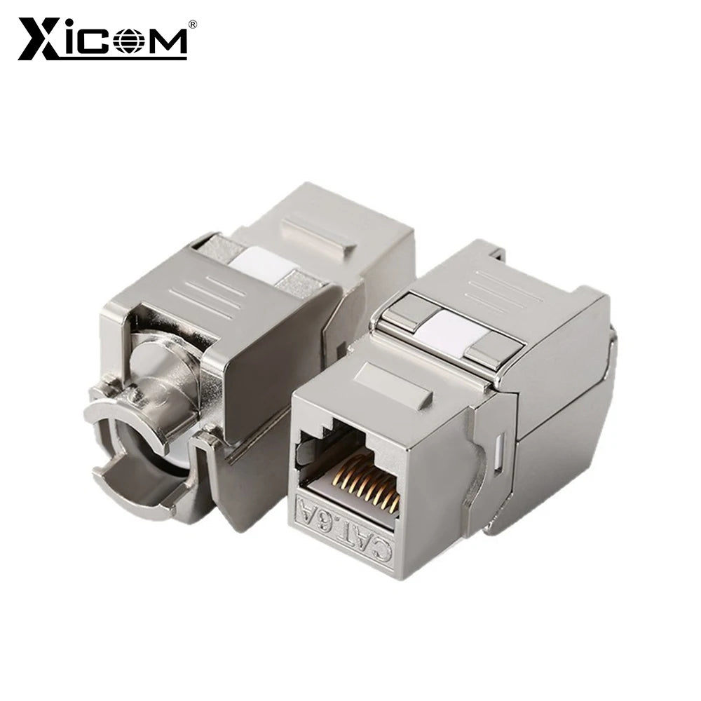5/10pcs Xicom Zinc Alloy CAT6A/CAT7 FTP Shielded RJ45 Keystone Jack Tool-Free 10GBase-T Network Module for Data Center/Office