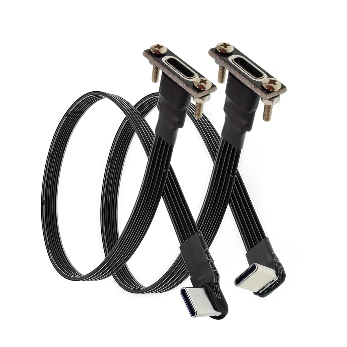 20CM 30CM 10CM 5CM USB 2.0 Type-C Flat Cable Extension FPC Cable USB 2.0 USB-C 90° Up/Down Angled Plug 5CM-1M