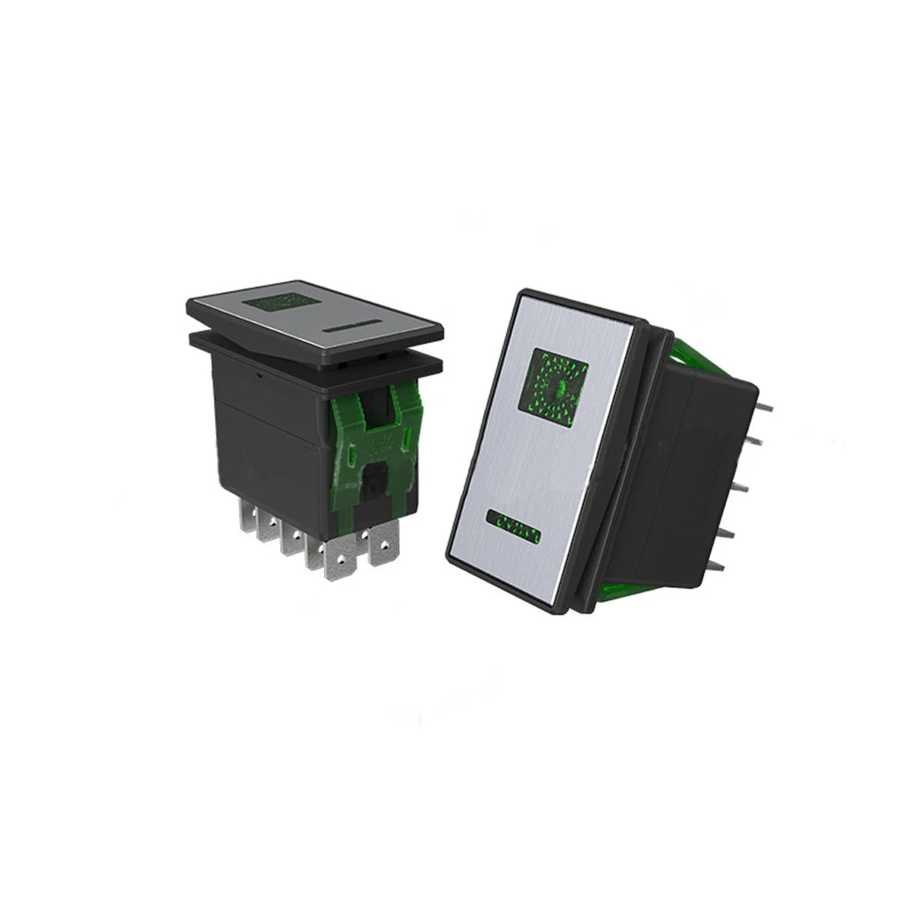 ABILKEEN ON-OFF-ON 3Position Latching KCD2 Rocker Push Button Dual LED Light Rocker Toggle Switch 2NO2NC with 7Pin Terminal