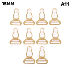 10Pcs 10/12/15/18MM Metal Adjust Buckle For Corset Leg Garter Belt Clip Hook Suspender Ends Buckles Hosiery Stocking Grips