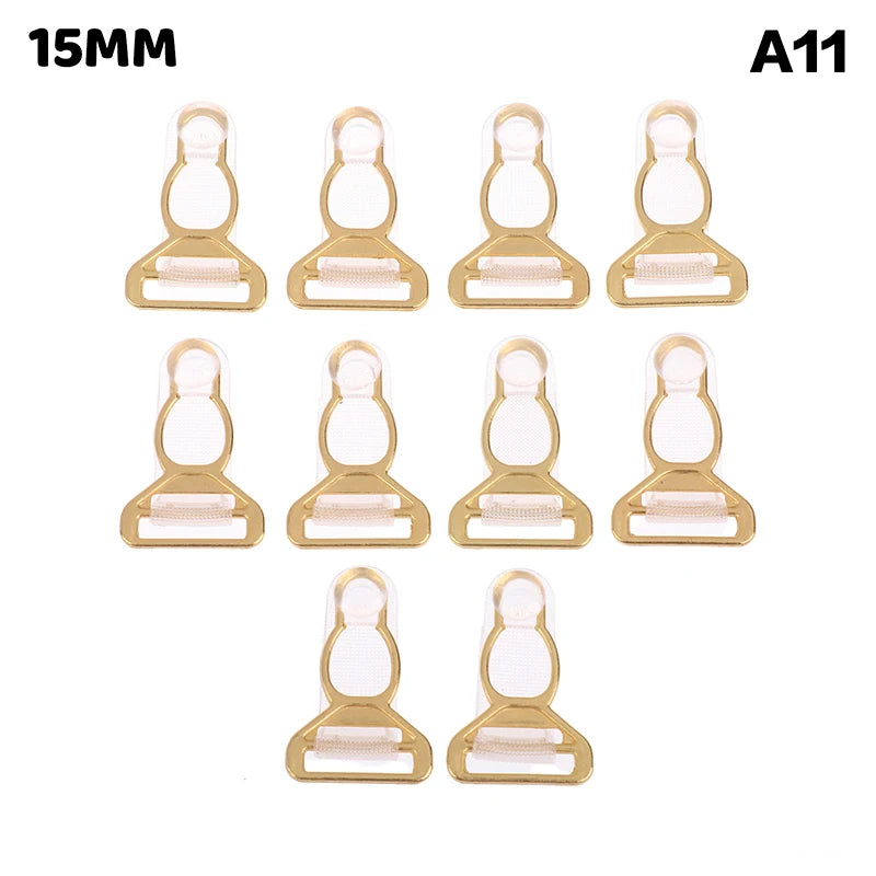 10Pcs 10/12/15/18MM Metal Adjust Buckle For Corset Leg Garter Belt Clip Hook Suspender Ends Buckles Hosiery Stocking Grips