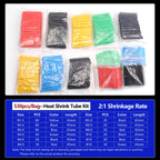 2:1 Heat Shrink Tube Kit Thermoresistant Shrinkage Tubing Wire Wrapping Electrical Connection Cable Insulation Sleeved Protecter