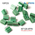 10PCS 2.54mm Pitch KF128-4P PCB Universal Screw Terminal Block Splice Terminal for 18-26AWG Cable Mini 150V 6A