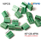 10PCS 2.54mm Pitch KF128-4P PCB Universal Screw Terminal Block Splice Terminal for 18-26AWG Cable Mini 150V 6A