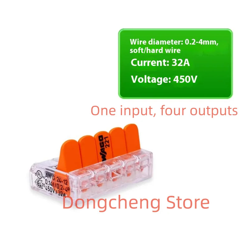 Wago wiring terminal 221-412 221-412 221-413 221-415 221-612 221-613 221-615 221-2411 Original  Wiring connector 20PCS/LOT