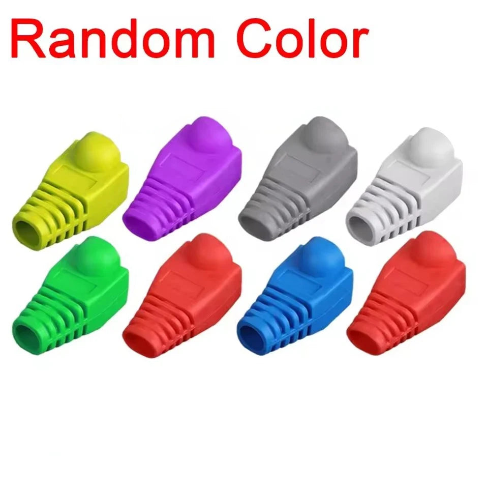 Ethernet Cable Connector Plug Cover RJ45 Cat6 Cat5e Connectors Ethernet Pass Through Plugs Protective Sleeve Cable Protectors