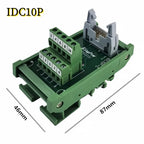 IDC10P/14P/16P/20P/26P/30P/40P/50P/60P/64Pin DC-2 To Terminal Block Breakout Board Adapter PLC Relay Terminals DIN Rail Mounting