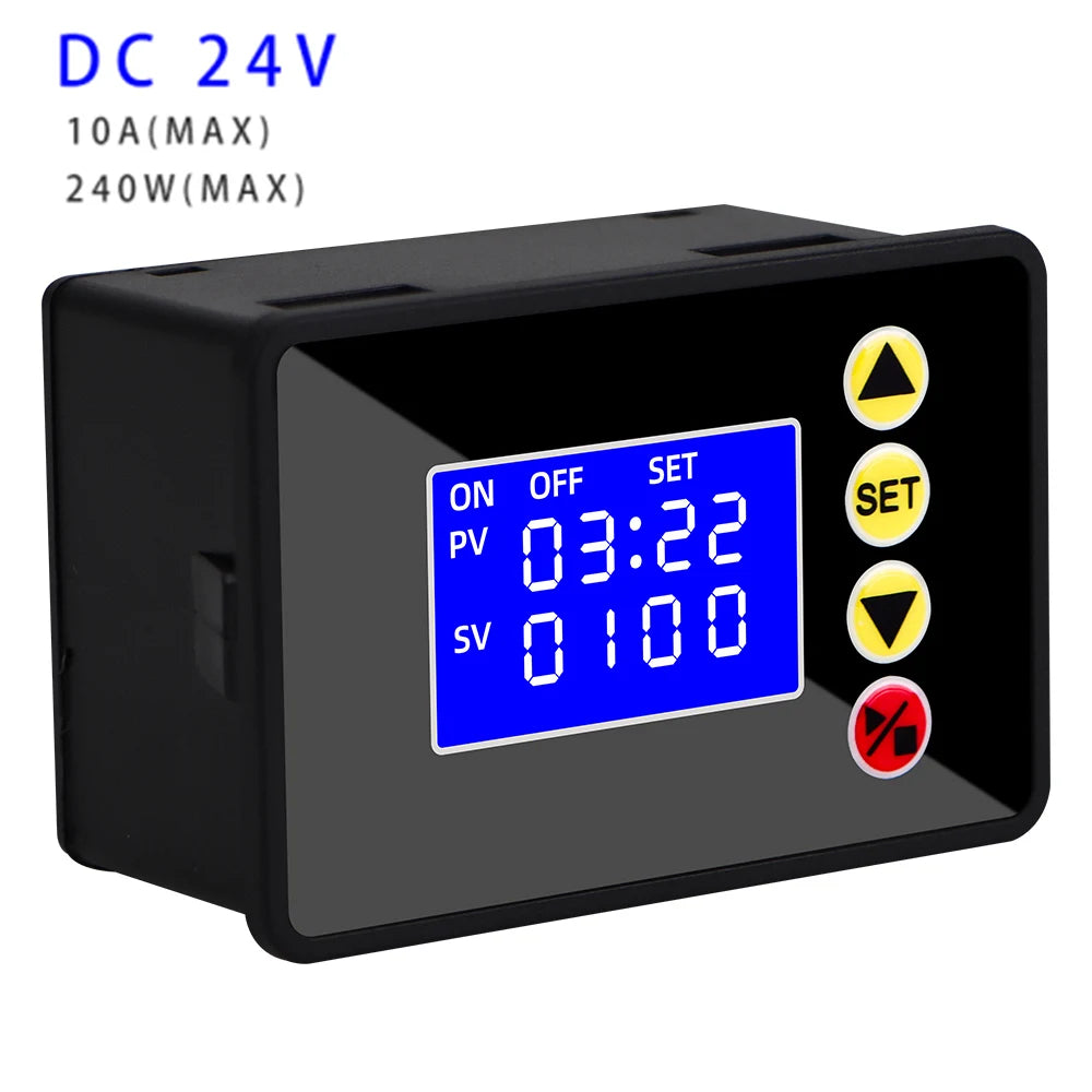 Programmable Digital Timer Switch Relay Control DC 12V 24V AC 110V 220V Delay Relay Cycle Timing Microcomputer Time Controller