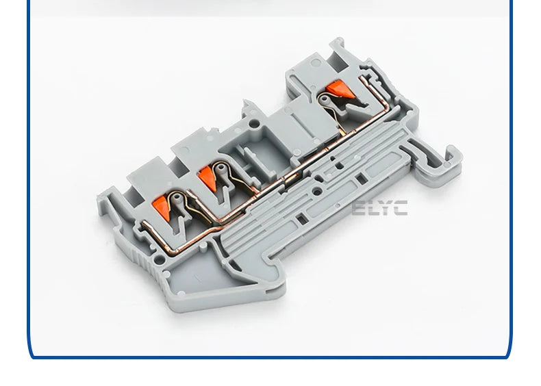 100Pcs PT2.5-TWIN Push-In Twin 3-Conductor Feed-Through Strip Wire Electrical Connector Din Rail Terminal Block PT 2.5 TW
