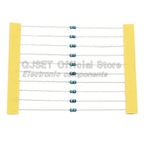 100pcs 1/6W Metal Film Resistors 1/8W 1% 0.125W 10 100 200 220 330 470 Ohm 4.7K 1K 2.2K 10K 47K 200k 220k 510k 100k 470K 1M Ohms